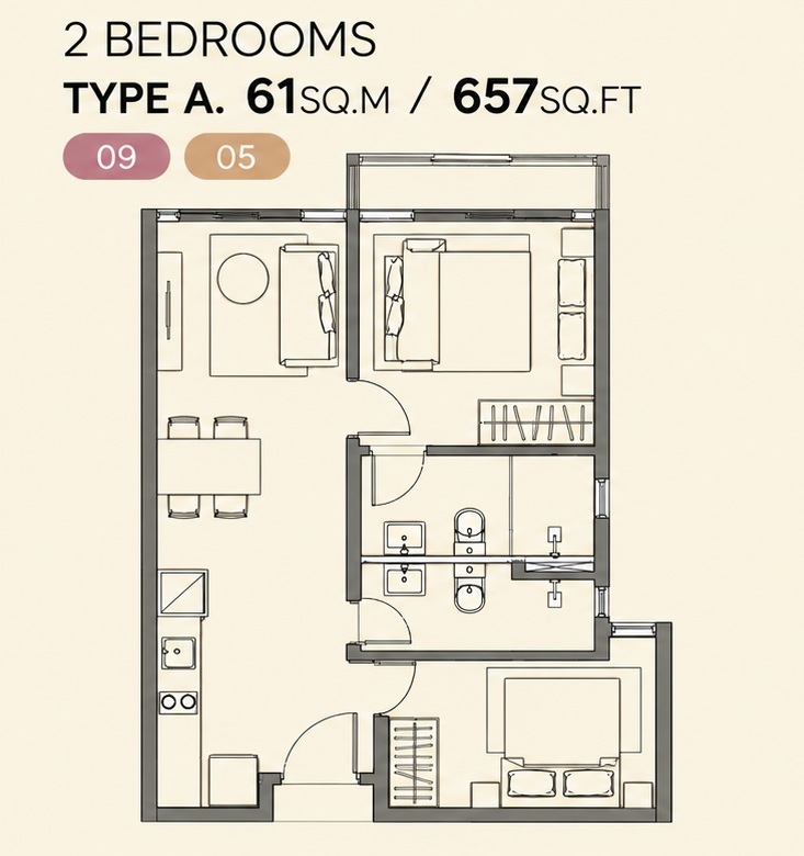 Selected MILLA unit floor plan